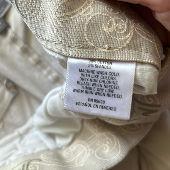 JM Collection White Chino Pants Cropped Cotton Twill - Picture 3 of 5